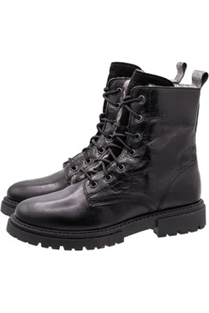 Dianetti Stiefel Boots Damen Teens 1511 Schnürboots Lammfell Schwarz Schnürstiefelette EUR 37