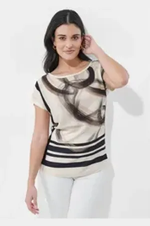 ALBA MODA Print-Shirt Shirt schwarz|weiß 40