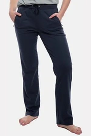HAJO Jogginghose Klima-Komfort (1-tlg) Freizeit / Jogginghose - Baumwolle - Zwei Seitentaschen mit Zipper blau 38