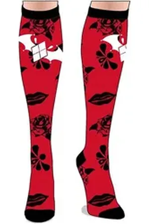 Batman Kniestrümpfe Kniesocken Kniestrümpfe rot Arkham Knight rot