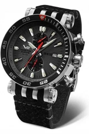 Vostok Chronograph Energia Rocket Herrenuhr 575A588-L Lederband 48 mm
