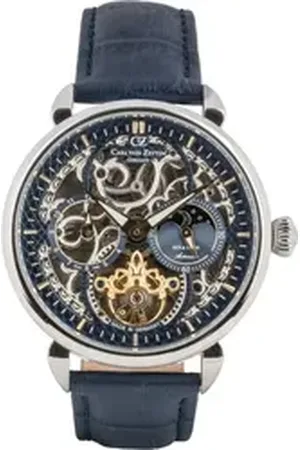 CARL VON ZEYTEN Automatikuhr Neukirch CVZ0005BLGS, Armbanduhr, mechanische Uhr, Herrenuhr, Skelettuhr, Made in Germany blau