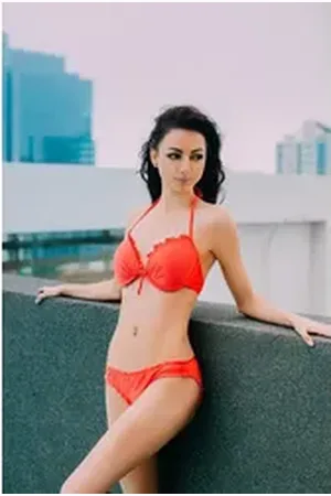 AvaMia Bügel-Bikini Vorgeformtes Bügel-Bikinitop mit Bikinihose Low Rüschchen Bikini Set (Bikinihose und Bikinitop) unitfarben uni rosa S