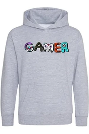 Youth Designz Kapuzenpullover Gamer Kinder Hoodie Pullover für Jungen mit trendigem Frontprint grau 118-128 (8 Jahre)