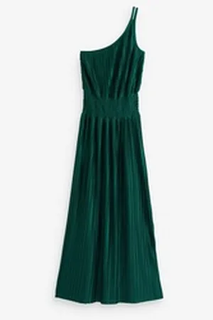 Next One-Shoulder-Kleid One-Shoulder-Kleid aus Plissée (1-tlg) grün 46 (GB: 18)