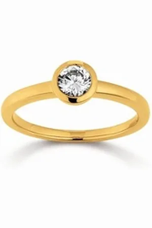 Viventy Silberring 781451 Solitär-Ring Damen Zirkonia Sterling-Silber Vergoldet Gr. 56