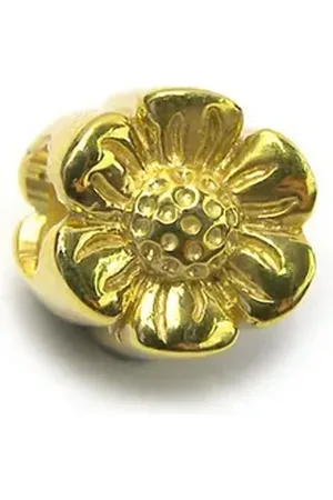 Carlo Biagi Bead Gänseblümchen Bead Silber, Bead 925er Sterling Silber, 750/- Vergoldung, gold, Gänseblume goldfarben