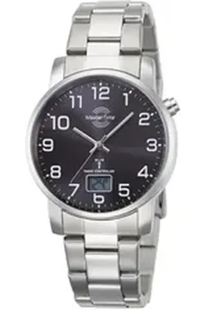 Master Time Funkuhr Basic MTGA-10694-21M, Armbanduhr, Quarzuhr, Herrenuhr, Datum, Leuchtzeiger silberfarben