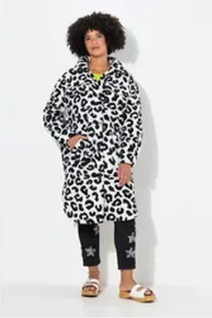 Angel of Style Angel of Style Outdoorjacke Hemdjacke A-Linie Teddyplüsch Schachbrett weiß 42