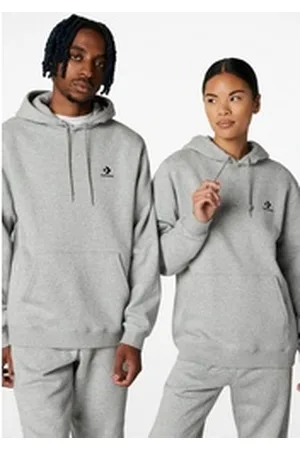 Converse Kapuzensweatshirt EMBROIDERED STAR CHEVRON BRUSHED BACK FLEECE HOODIE (1-tlg) Unisex grau XXL