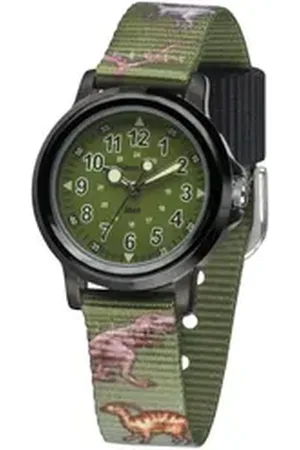 JACQUES FAREL Quarzuhr Dinosaurieruhr, KSB 989, Armbanduhr, Kinderuhr, ideal auch als Geschenk, mit Dinosauriermotiv grün