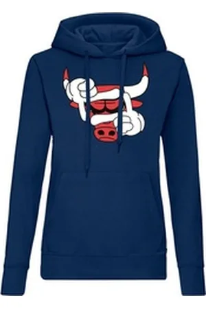 Blondie & Brownie Hoodie Damen Bulls Eye Auge Stier Bullen Sport mit Kapuze blau XL