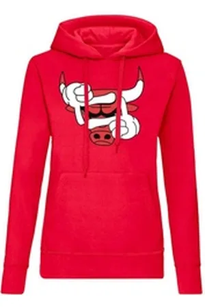 Blondie & Brownie Hoodie Damen Bulls Eye Auge Stier Bullen Sport mit Kapuze rot XL