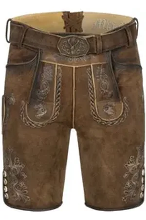 Nübler Trachtenlederhose Lederhose kurz Gerd in Dunkelbraun von braun 44
