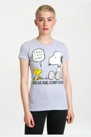 LOGOSHIRT T-Shirt Snoopy - Peanuts mit niedlichem Snoopy-Frontprint grau L