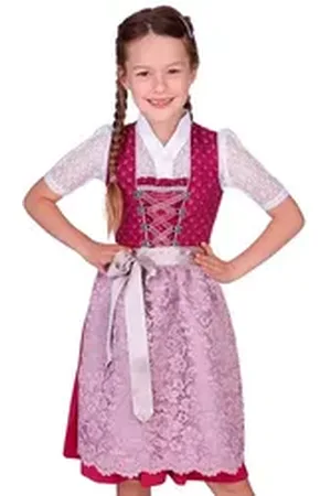 Isar Dirndl Kinderdirndl 2tlg. - ALIANA - beere/rosé 152
