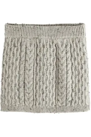 Next Minirock Gestrickter Minirock im Zopfstrick (1-tlg) grau XL