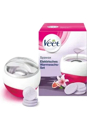 Veet Haarentfernungsgerät Spawax-Set für den ganzen Körper, mit 6 x Wachsscheiben & Spatel, für seidig-glatte Haut