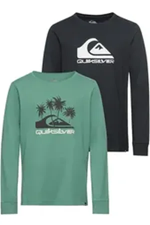 Quiksilver Langarmshirt STATEMENTBAIKAD Boys (Packung, 2-tlg., 2er-Pack) blau|grün 14 (158/164)