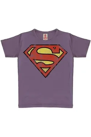 LOGOSHIRT T-Shirt Superman mit heldenhaftem Vintage-Print blau|lila 80/86