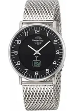 Master Time Funkuhr MTGS-10557-22M, Armbanduhr, Quarzuhr, Herrenuhr, Datum, Langzeitbatterie silberfarben