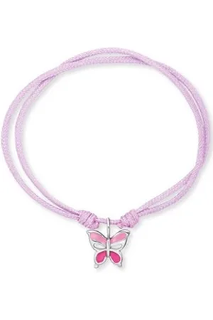 HERZENGEL Armband Schmetterling, HEB-BUTTERFLY, mit Emaille lila|rosa|silberfarben