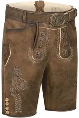 Nübler Trachtenlederhose Lederhose kurz Horst in Dunkelbraun von 52