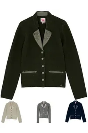 SPIETH & WENSKY Trachtenstrickjacke Elena-Strickjacke Elena Damen Strickjacke Janker Trachten jacke grün 46/3XL