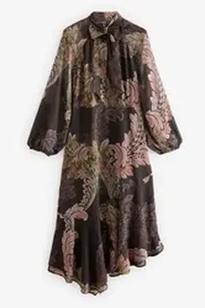 Next Midikleid Asymmetrisches Midikleid mit langen Ärmeln (1-tlg) lila 88 (GB: 16 Tall)
