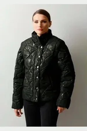 ALBA MODA Steppjacke Steppjacke mit Wellenstepp schwarz 42