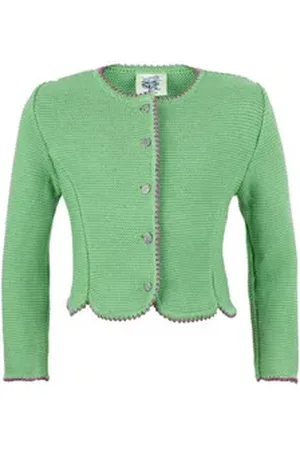 Isar Trachtenjacke Strickjacke Kinder - ELEGANTINE - himbeer, kiwi 110
