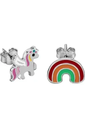 FAVS Paar Ohrhänger Mädchen-Kinderohrring 925er Silber, Emaille silberfarben