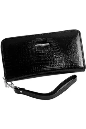 Jennifer Jones Geldbörse - Leder Damen Geldbörse Portemonnaie Geldbeutel Auswahl schwarz 10 cm x 2,5 cm x 19,5 cm