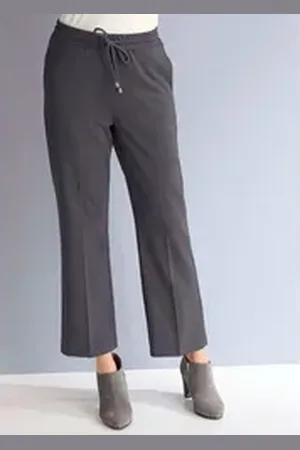 ALBA MODA Schlupfhose Hose mit Tunnelzug grau 40