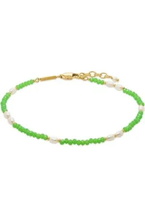 ESPRIT Fußkette Damen-Fußkette Edelstahl 9 Süßwasserperle grün