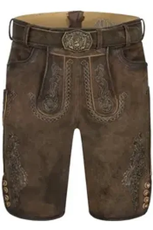 Nübler Trachtenlederhose Lederhose kurz Luther in Dunkelbraun von braun 44