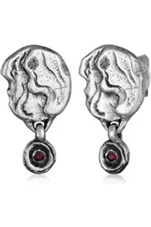 Haze & Glory Paar Ohrhänger Rubin Rot - Jamilla Red Ruby 925 Silber silberfarben
