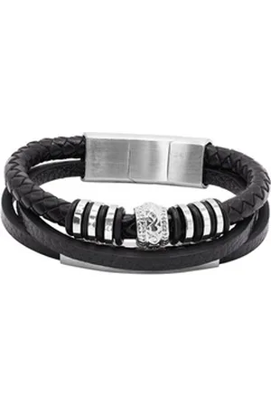 Heideman Armband Ocean silberfarben matt (Armband, inkl. Geschenkverpackung), Layering Armband Männer silberfarben 19 cm