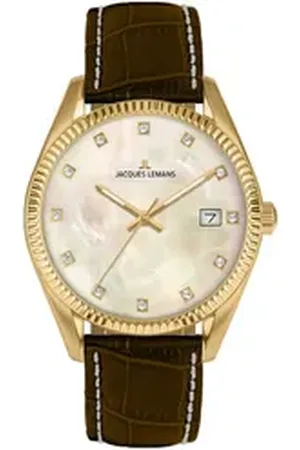 Jacques Lemans Quarzuhr Braun/Goldfarben weiß