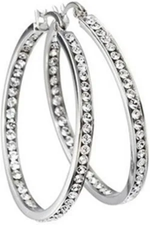 Kingka Paar Creolen Glamour Crystal Klapp Creolen, mit Zirkonia, mit Zirkonia rosa