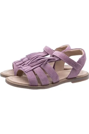 Clic! Sandalen Mädchen 9431 Klett Franzen Leder Lila Sandalette lila 38 EU