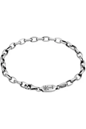 Haze & Glory Silberarmband Ankerkette Palme Basic 925 Silber, Palme schwarz 23