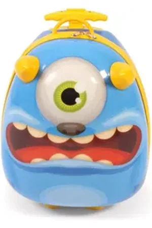 Bayer Chic 2000 CHIC2000 Kinderkoffer Bouncie, Monster, 2 Rollen, Hartschalen-Trolley blau|gelb
