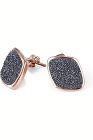 Kingka Paar Ohrstecker Glamour Stardust Ohrstecker "Passion", mit Mineralpulverbeschichtung grau