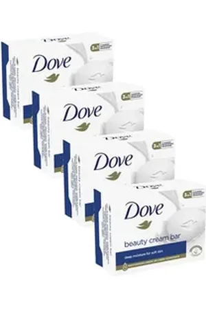 Dove / UNILEVER Gesichtsseife Beauty Cream Bar reinigt, spendet Feuchtigkeit und pflegt, 90 g, 4-tlg., – sulfatfreie Badeseife für weiche und geschmeidige Haut 90 g