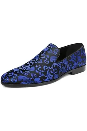 Allthemen Loafer Herren Mokassin Pennyloafer mit elegantem Jacquard blau 41 EU