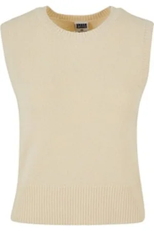Urban classics Rundhalspullover Damen Ladies Knit Slipover (1-tlg) beige L
