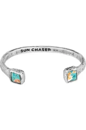 Haze & Glory Silberarmband Türkis Kupfer Edelstein Armreif - Sun Chaser silberfarben 20