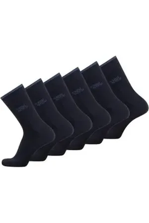 Camel Active Freizeitsocken aus biologischer Baumwolle – Schwarz, Grau und Blau (6-Paar, 6 Paar) Logoprägung schwarz 47-50