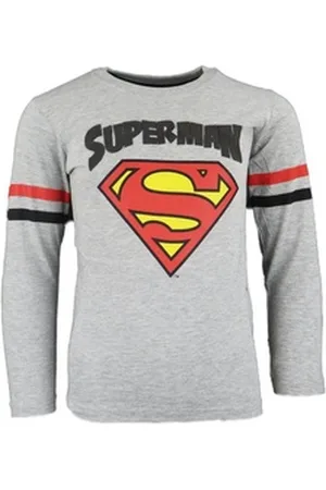 DC Comics Originals Langarmshirt Superman Kinder Jungen langarm Shirt Gr. 104 bis 134 grau 104
